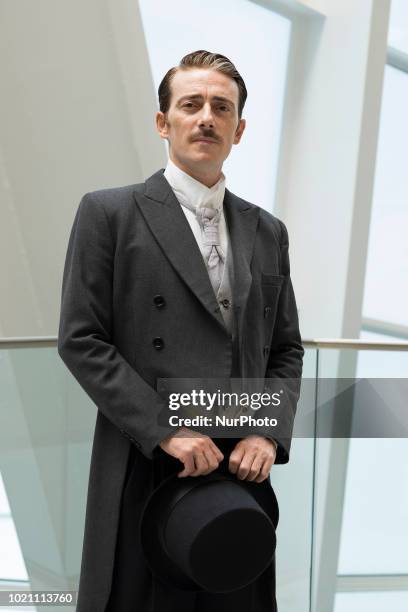 Actor Victor Clavijo attends during 'Lehman Trilogy' press conference at the theaters of the Canal de Madrid on August 21, 2018 in Madrid, Spain.