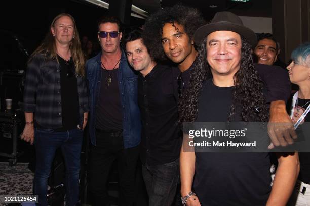 Jerry Cantrell, Sean Kinney, Grant Random of SiriusXM, William DuVall and Mike Inez of Alice In Chains perform for SiriusXM's Lithium Channel at The...