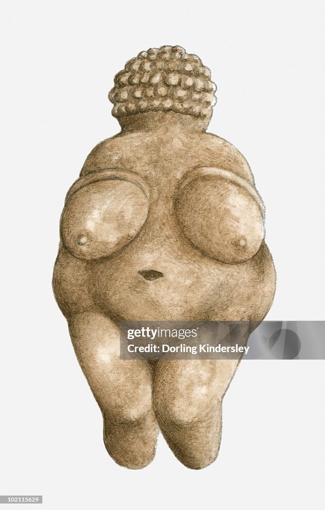 Illustration of limestone Venus of Willendorf