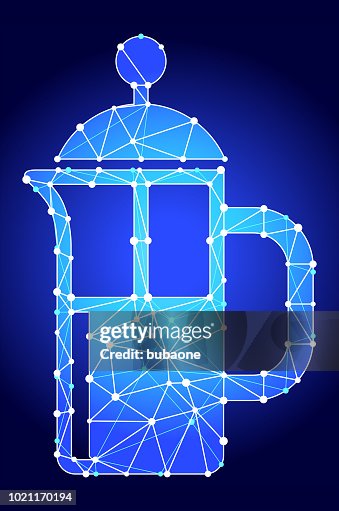 French Press Blue Triangle Node Vector Pattern French Press Blue Triangle Node Vector Pattern