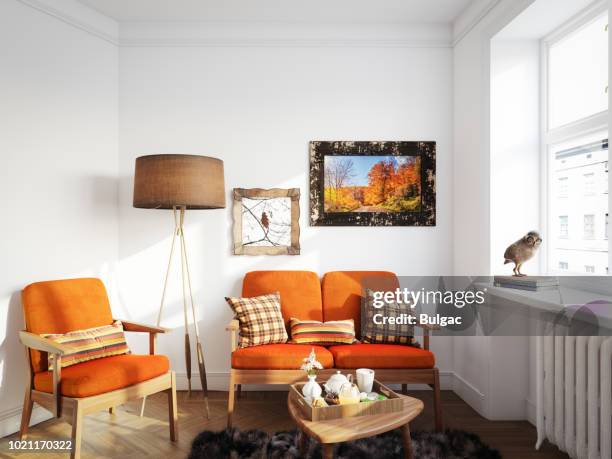 cozy living room - cozy home interior stock pictures, royalty-free photos & images