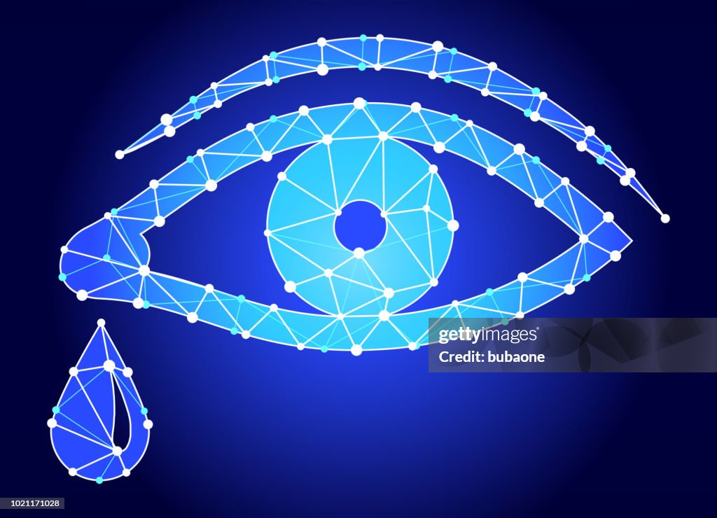 Eye Triangle Pattern Human Eye With Tear Blue Triangle Node Vector Pattern High-Res Vector ...