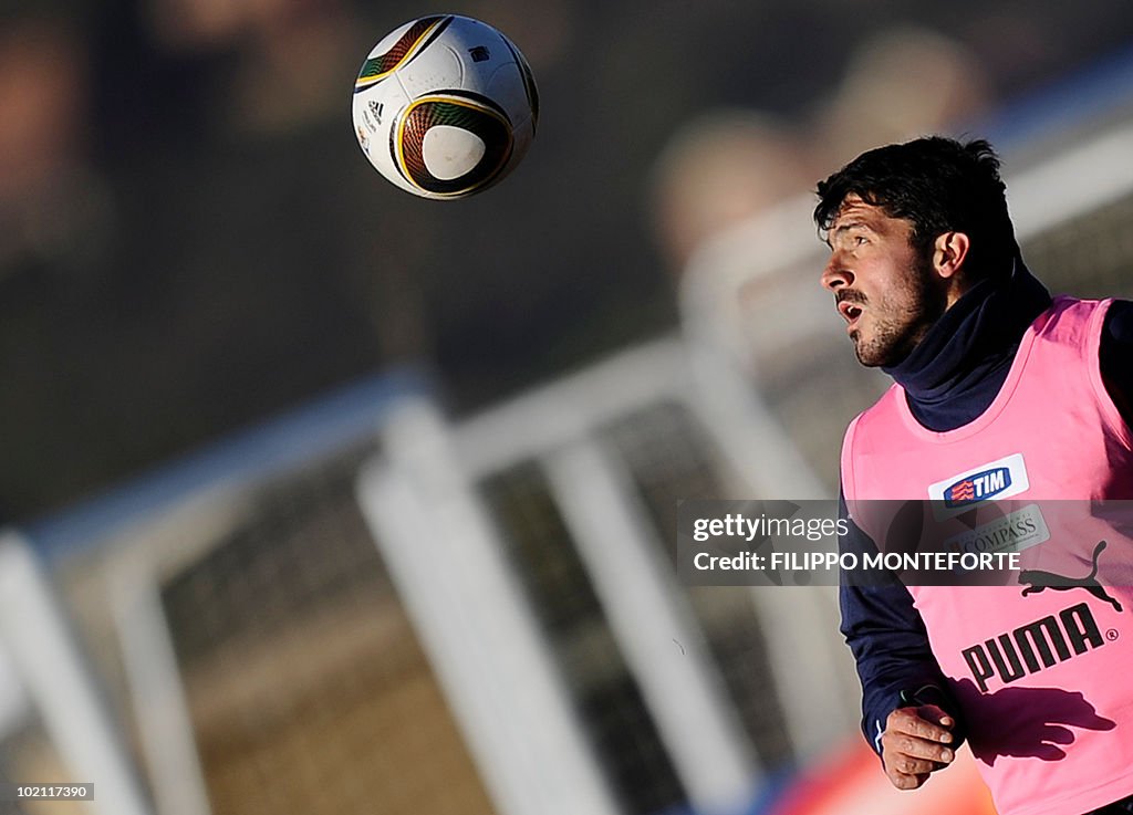 Italy's midfielder Gennaro Gattuso train