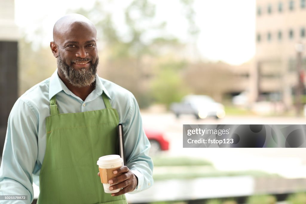 Small Business Owner Man In Downtown City Area High-Res Stock Photo ...