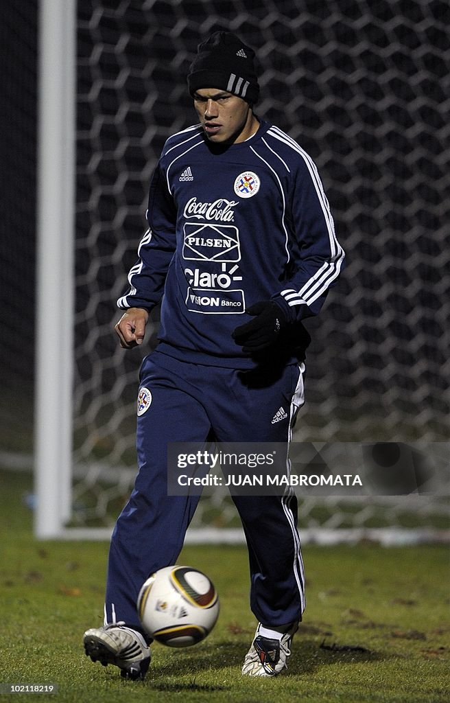 Paraguay's defender Dario Veron controls