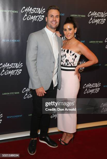 Beau Ryan and Kara Ryan attend the Chasing Comets Premiere on August 22, 2018 in Sydney, Australia.