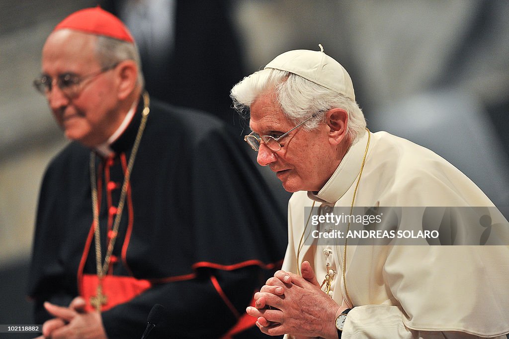Pope Benedict XVI addresses the faithful
