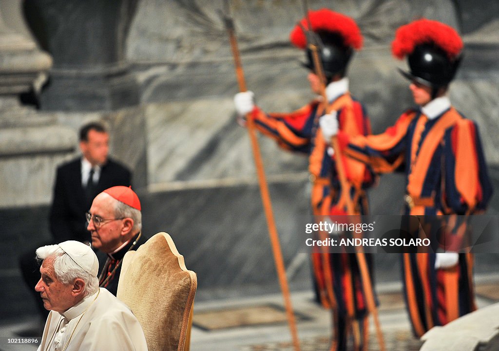 Pope Benedict XVI addresses the faithful