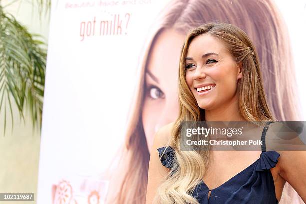 Lauren Conrad unveils her national Milk Mustache "got milk?" ad and encourages teens to drink milk to get gorgeous from the inside out at The Grove...