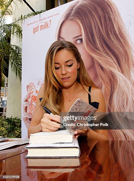 Lauren Conrad unveils her national Milk Mustache "got milk?" ad and encourages teens to drink milk to get gorgeous from the inside out at The Grove...