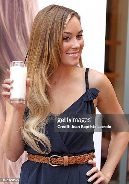 Lauren Conrad unveils a new national Milk Mustache "Got Milk?" campaign at The Whisper Lounge on June 15, 2010 in Los Angeles, California.