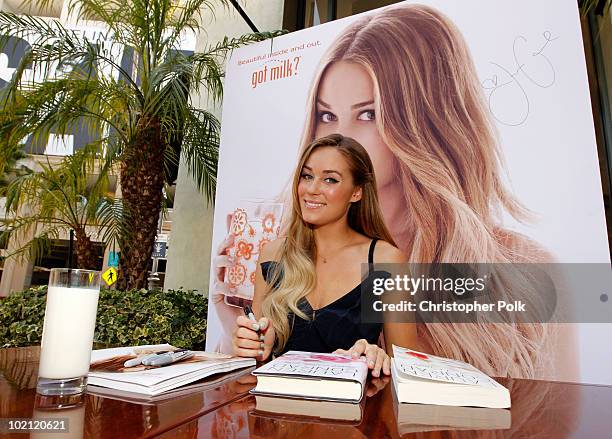 Lauren Conrad unveils her national Milk Mustache "got milk?" ad and encourages teens to drink milk to get gorgeous from the inside out at The Grove...