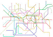 Public transportation, subway map, fictional vector art