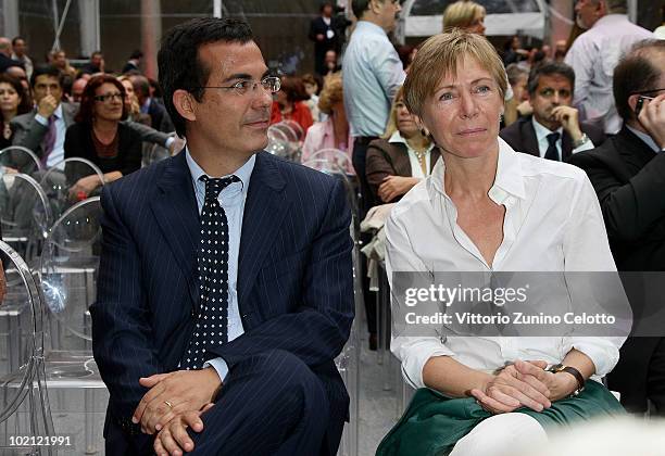 Giovanni Floris and Milena Gabanelli attend the RAI Autumn / Winter 2010 TV Schedule held at Castello Sforzesco on June 15, 2010 in Milan, Italy.