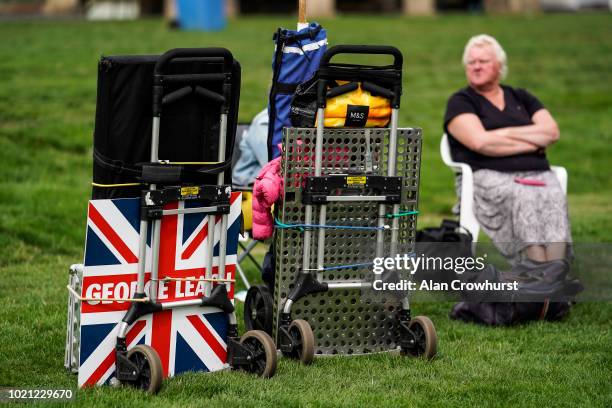 Bookmakers board sits on its pitch in the Clocktower Enclosure at York Racecourse on August 22, 2018 in York, United Kingdom.