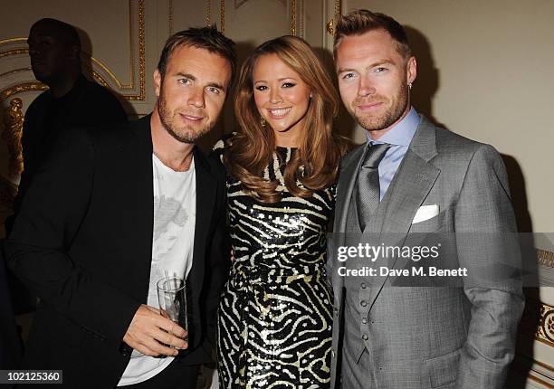 Gary Barlow, Kimberley Walsh, and Ronan Keating attend the Lucian Grainge VIP Party on June 15, 2010 in London, England.