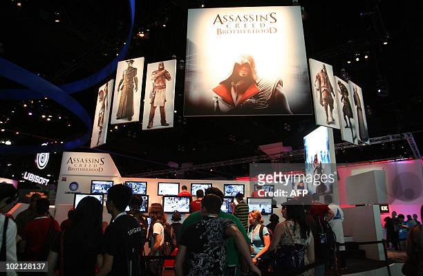 Ubisoft presents "Assassin's Creed Brotherhood" at the 2010 E3 in Los Angeles on June 15, 2010. A stage for new blockbuster titles, the Electronic...