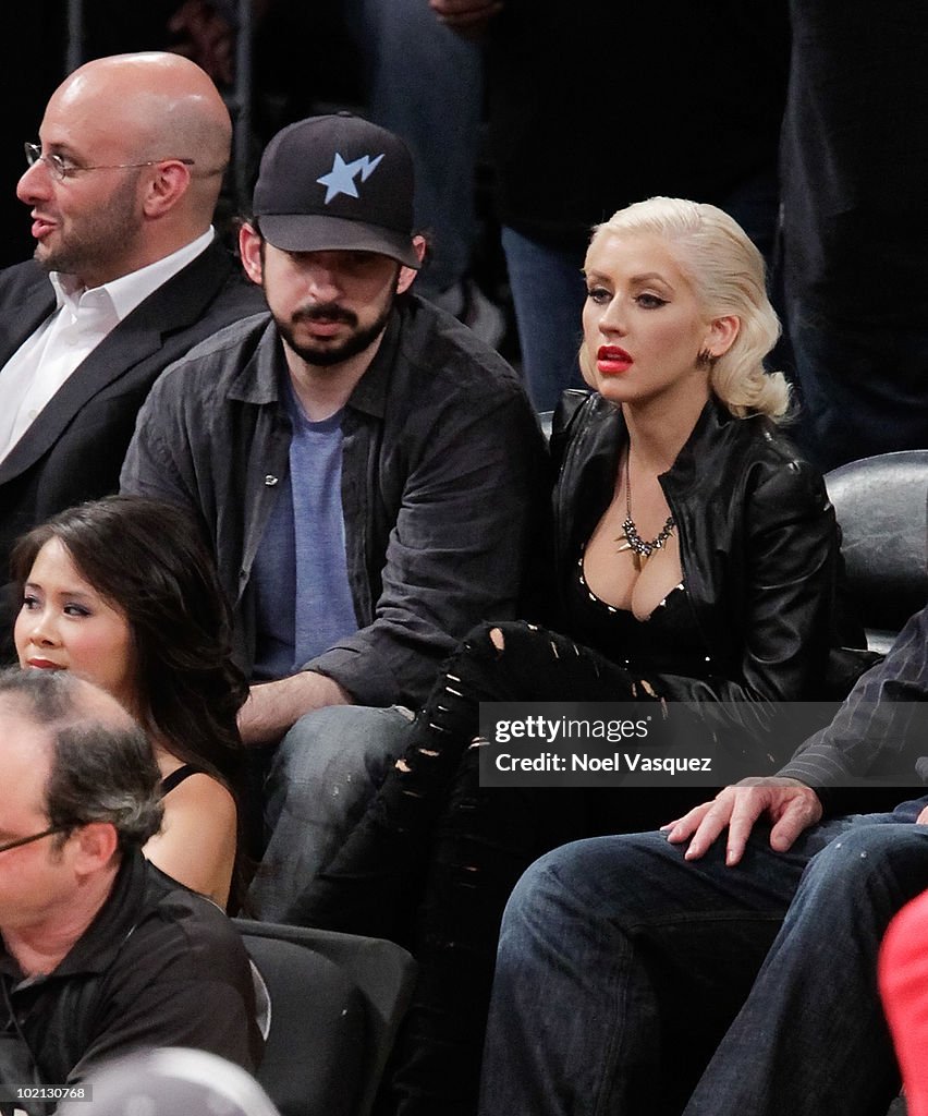 Celebrities At The Lakers Game