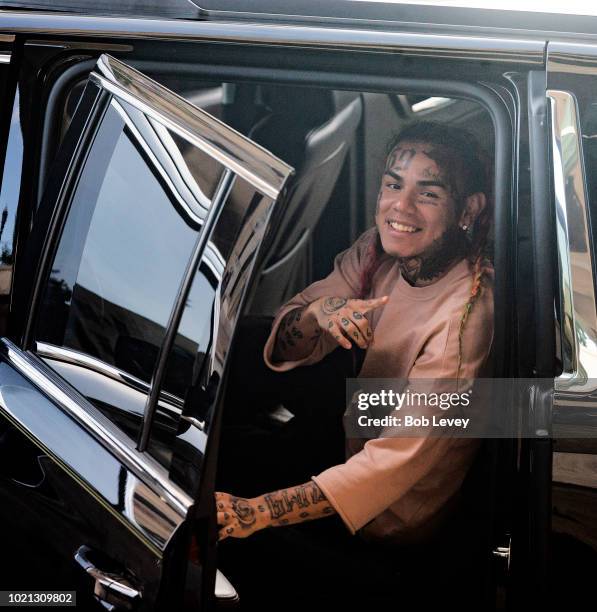 Rapper Tekashi69, real name Daniel Hernandez and also known as 6ix9ine, Tekashi 6ix9ine, Tekashi 69, leaves after his arraignment on assault charges...