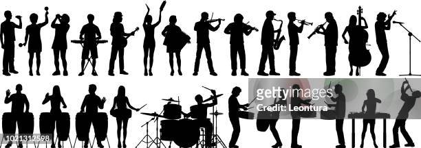 musicians - double bass stock illustrations