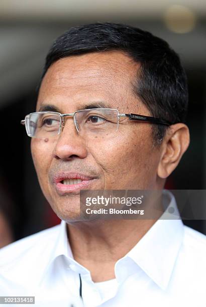 Dahlan Iskan, president director of PT Perusahaan Listrik Negara, attends a hearing on gas prices and supply in Parliament, in Jakarta, Indonesia, on...