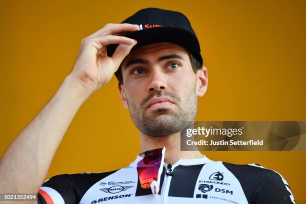 Podium / Tom Dumoulin of The Netherlands and Team Sunweb / during the 33rd Deutschland Tour 2018, Team Presentation / Deine Tour / on August 22, 2018...