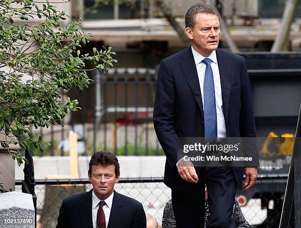 Chairman Carl-Henric Svanberg and BP Chief Executive Tony Hayward arrive at the White House for a meeting with U.S. President Barack Obama June 16,...