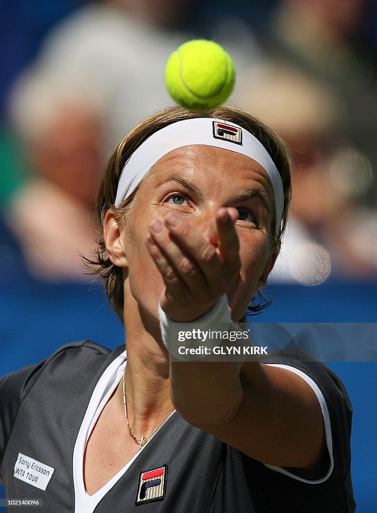 Svetlana Kuznetsova of Russia serves dur