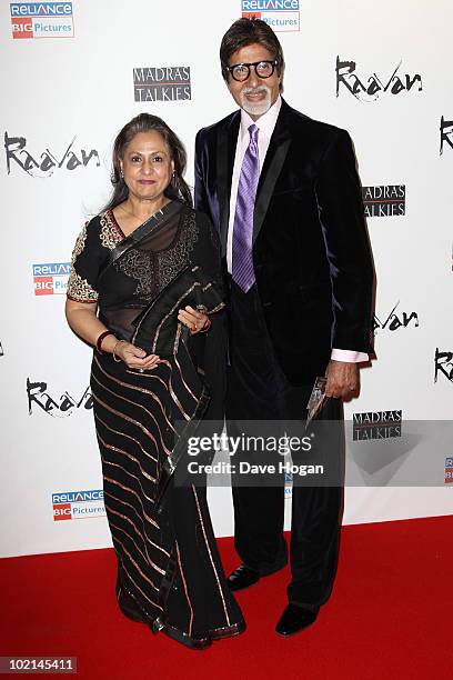 Jaya Bachchan and Amitabh Bachchan attend the world premiere of Raavan held at The BFI Southbank on June 16, 2010 in London, England.