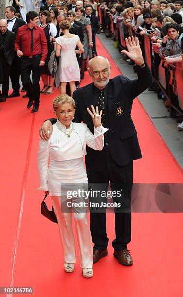 Micheline Connery and Sir Sean Connery attends the opening film of The Edinburgh Film Festival: The Illusionist on June 16, 2010 in Edinburgh,...