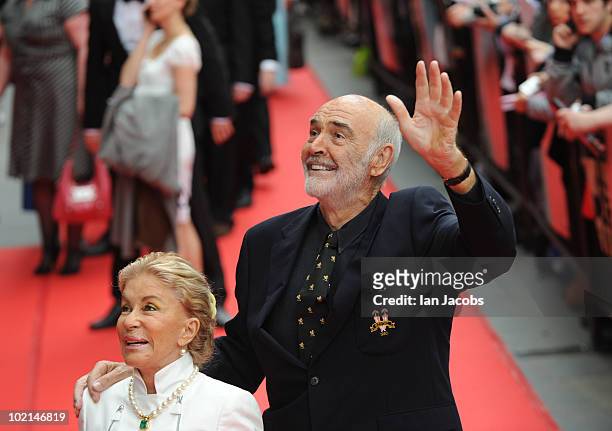 Micheline Connery and Sir Sean Connery attends the opening film of The Edinburgh Film Festival: The Illusionist on June 16, 2010 in Edinburgh,...