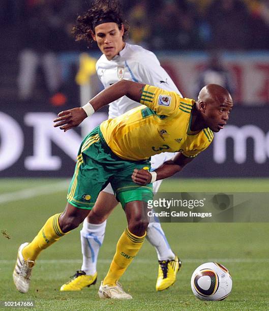 Tsepo Masilela of South Africa in action during the 2010 FIFA World Cup Group A match between South Africa and Uruguay from Loftus Versfeld Stadium...