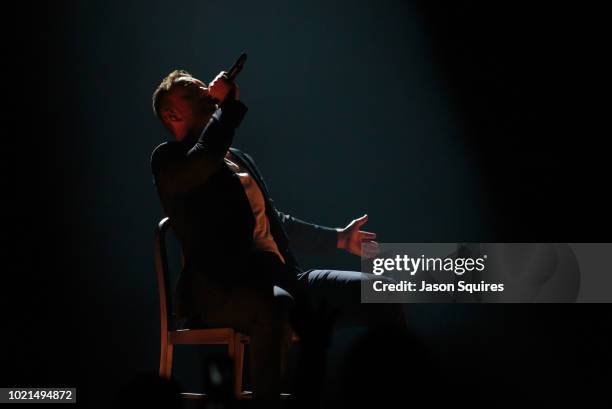 Singer Sam Smith performs at Sprint Center on August 18, 2018 in Kansas City, Missouri.