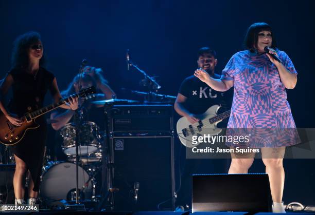 Singer Beth Ditto performs at Sprint Center on August 18, 2018 in Kansas City, Missouri.