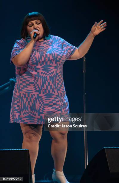 Singer Beth Ditto performs at Sprint Center on August 18, 2018 in Kansas City, Missouri.