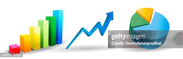 set of vector 3d graph with infographic global template - bar chart presentation stock illustrations