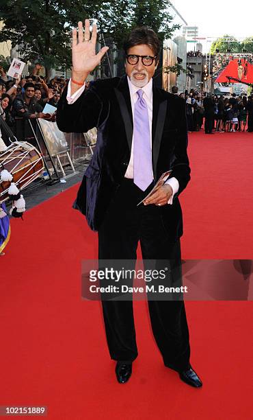Amitabh Bachchan attends the World film premiere of 'Raavan', at the BFI Southbank on June 16, 2010 in London, England.