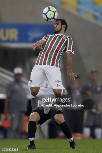 Junior Sornoza of Fluminense in action during the match between Fluminense and Corinthians as part of Brasileirao Series A 2018 at Maracana Stadium...