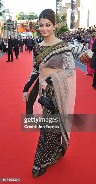 Aishwarya Rai Bachchan arrives at the London premiere of "Raavan" at BFI Southbank on June 16, 2010 in London, England.