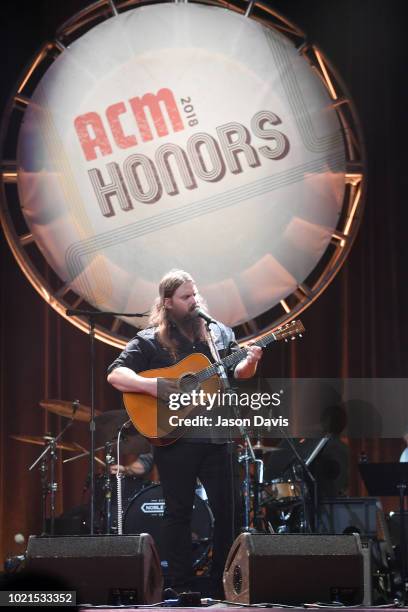 Chris Stapleton performs onstage during the 12th Annual ACM Honors at Ryman Auditorium on August 22, 2018 in Nashville, Tennessee.