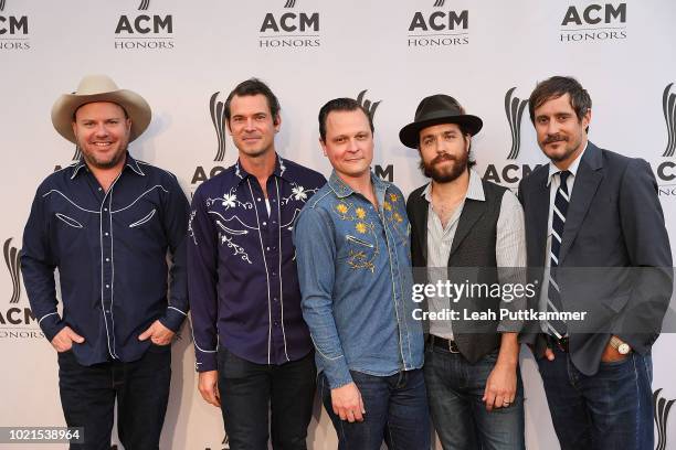 Critter Fuqua, Ketch Secor, Morgan Jahnig, Joe Andrews, and Cory Younts of Old Crow Medicine Show attend the 12th Annual ACM Honors at Ryman...
