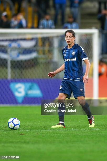 Pedro Geromel of Gremio during the match Gremio v Cruzeiro as part of Brasileirao Series A 2018, at Arena do Gremio on August 22 in Porto Alegre,...