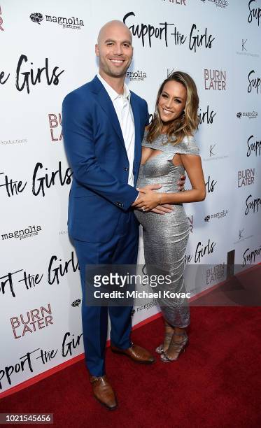 Actress Jana Kramer and Mike Caussin attend the Los Angeles Premiere of Support The Girls on August 22, 2018 in Los Angeles, California.