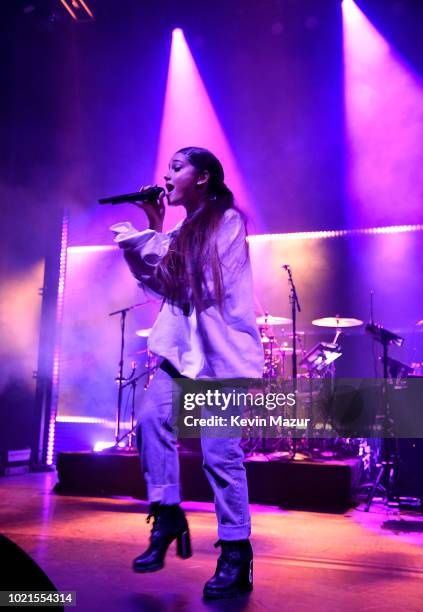 Ariana Grande performs at the American Express And Ariana Grande Present "The Sweetener Sessions" At Chicago's The Vic at The Vic Theater on August...