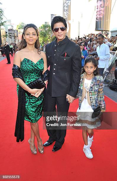 Shahrukh Khan arrives at the London premiere of "Raavan" at BFI Southbank on June 16, 2010 in London, England.