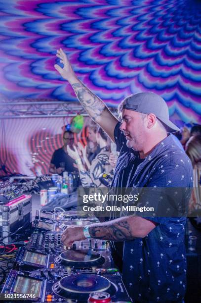 Toni Varga performs on The main stage, Elrow Town at Queen Elizabeth Olympic Park on August 18, 2018 in London,England. Performs at Elrow Town at...