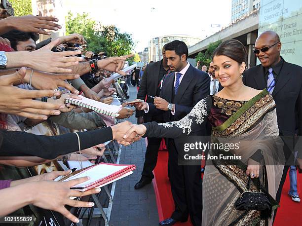 Aishwarya Rai Bachchan arrives at the London premiere of "Raavan" at BFI Southbank on June 16, 2010 in London, England.