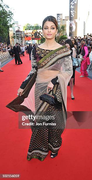 Aishwarya Rai Bachchan arrives at the London premiere of "Raavan" at BFI Southbank on June 16, 2010 in London, England.