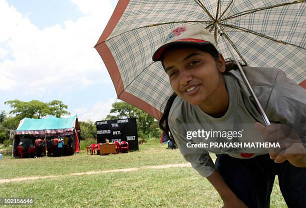 Nepal-conflict-disabled-cricket-women,FEATURE by Subel Bhandari Nepalese blind cricketer Sita Pathak speaks during an interview with AFP as players...