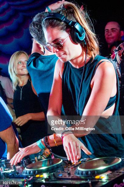 Tini Gessler performs on The main stage, Elrow Town at Queen Elizabeth Olympic Park on August 18, 2018 in London,England. Performs at Elrow Town at...